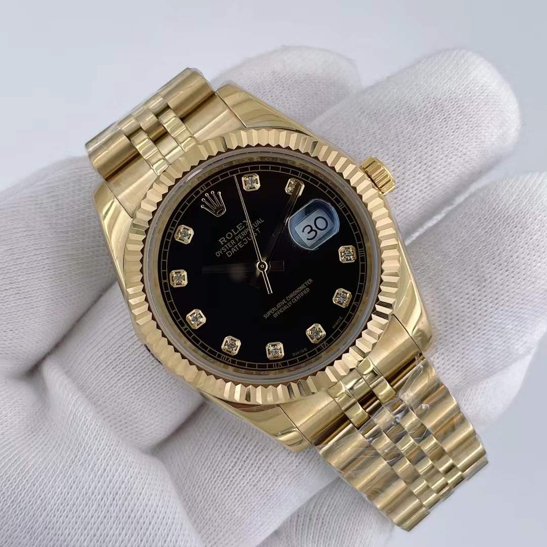 Datejust Guld/Sort Diamant Skive 41 MM