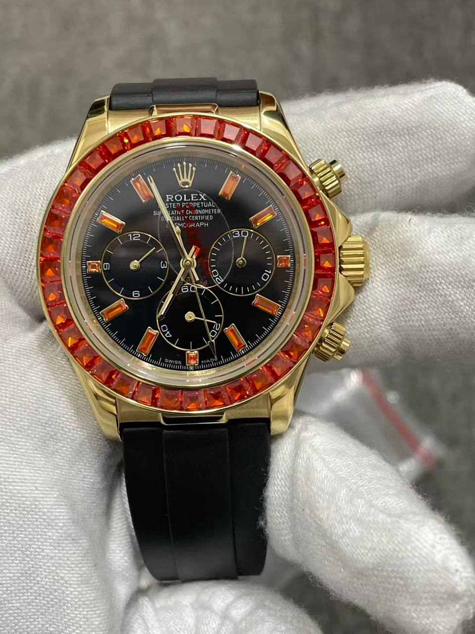 Daytona Oysterflex Orange Sapphire 40 MM